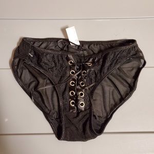 Japanese black lace up panties